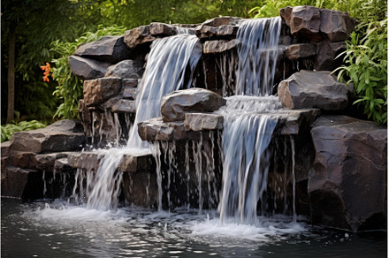 Ornate Outdoor fountain waterfall, a Nature Photo by Ylivdesign