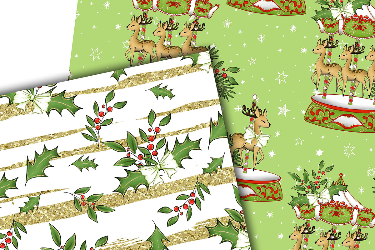 Christmas carousel clipart, a Pattern Graphic by DarinaDigital (Photo 2 of 6)