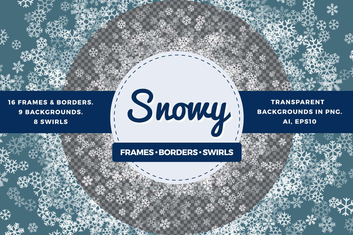 Transparent snowflakes bundle, a Pattern Graphic by ekmelica (Photo 1 of 5)