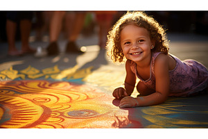 pavement sun chalk drawing ai, a Nature Photo by pikepicture