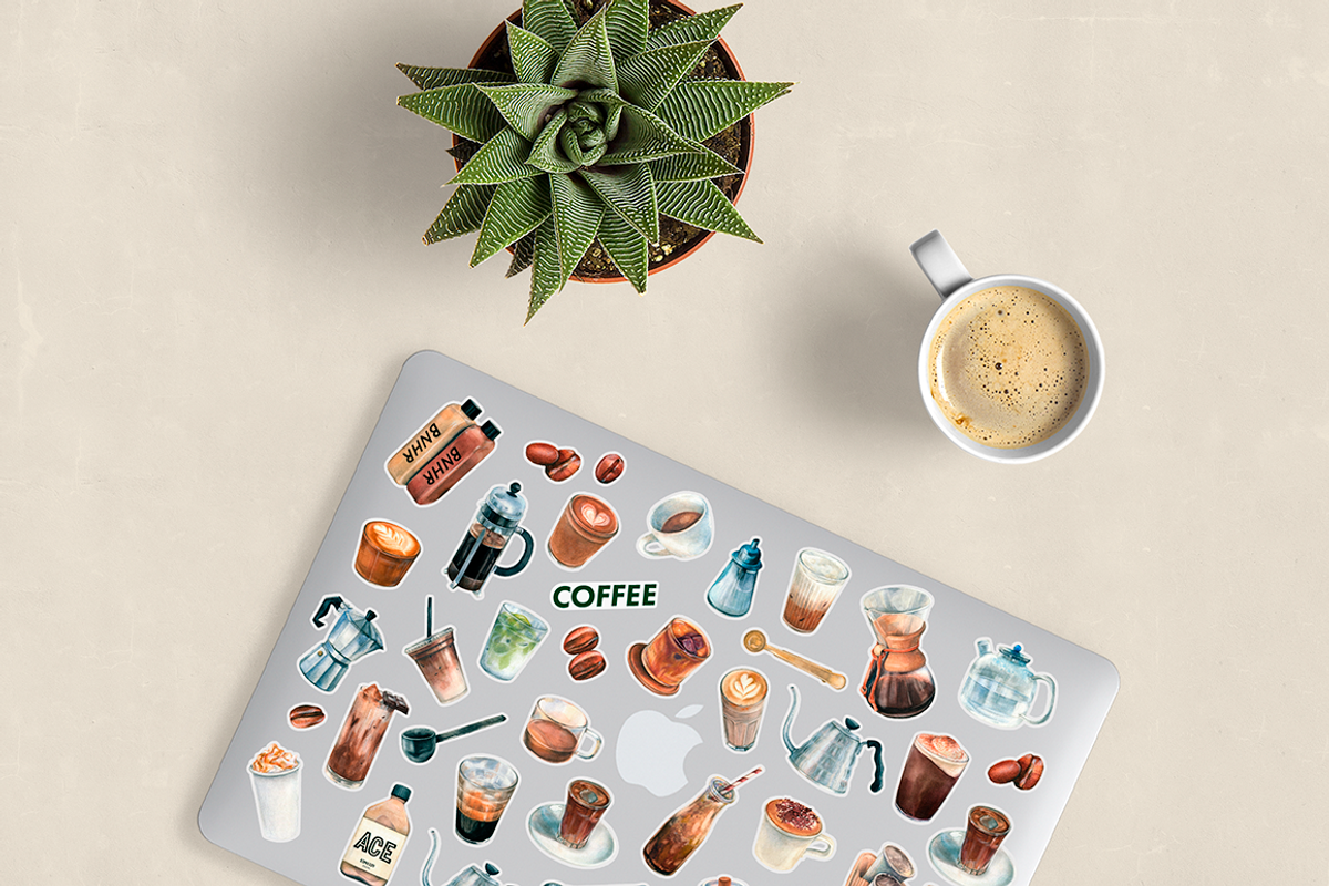 Watercolor Coffee Bundle, a Food Illustration by Manuka (Photo 2 of 6)