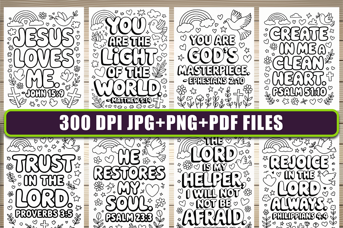 70 Pages Bible Coloring Book for Kid, an Education Illustration by Ink Gallery (Photo 3 of 4)