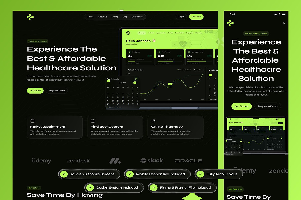 Prinstin SaaS Medical Website Framer, an UI Kit Template by Lumina_ui_ux202 (Photo 1 of 10)