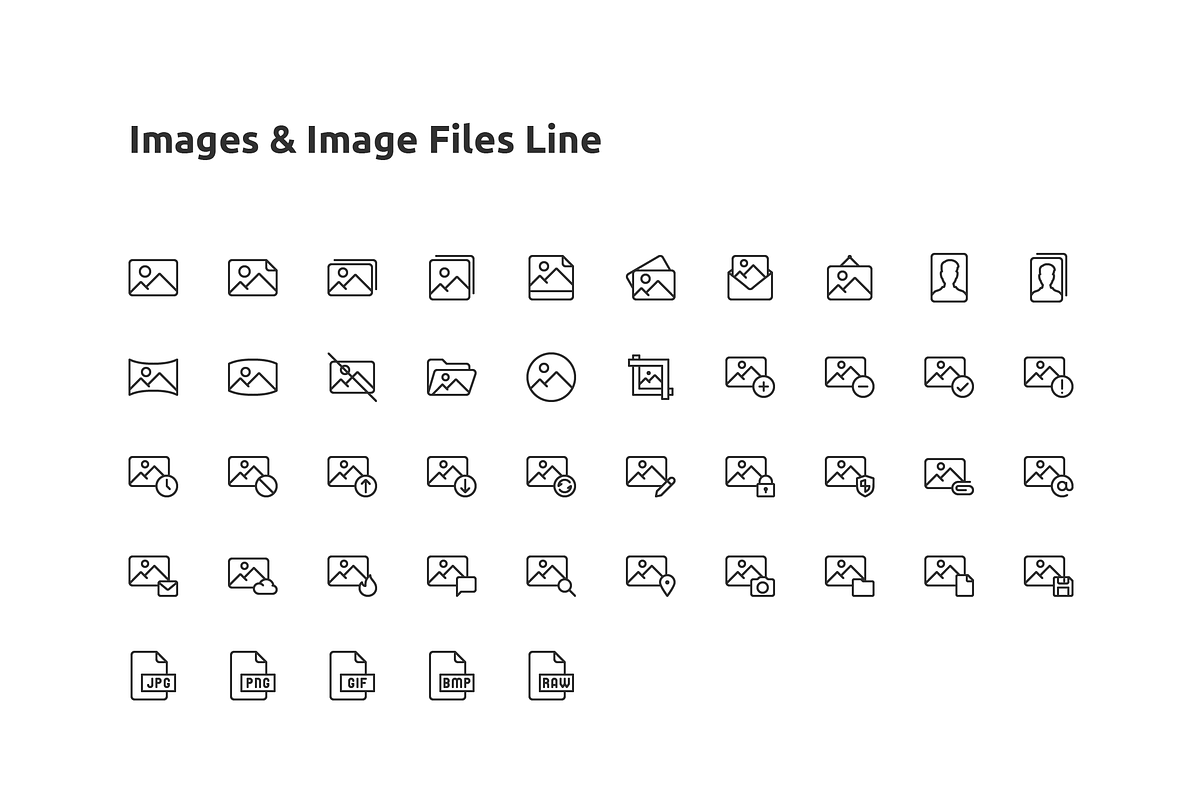 45 Image & Image Files Line Icons, an Outline Icon by Those Icons (Photo 2 of 2)