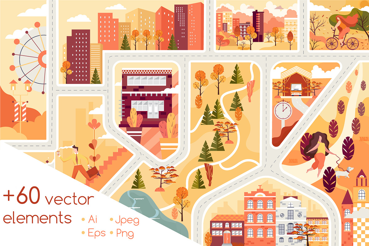 Flat town, a Person Illustration by TashaDraw (Photo 1 of 11)