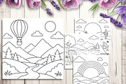 Minimalist Landscape Coloring Pages, a Brochure Template by LA Design (Thumbnail 6 of 10)