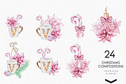 Watercolor Romantic Christmas, a Seasonal Illustration by katmonne (Thumbnail 6 of 16)
