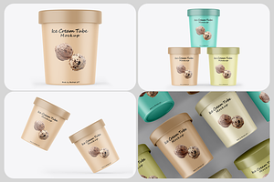 Ice cream tube Packaging Mockup set, a Cups & Container Mockup by Mockups Girl