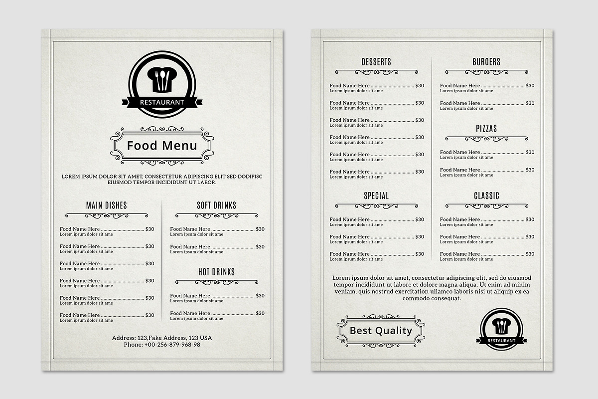 Food / Restaurant Menu Flyer-V367, a Flyer Template by Template Shop (Photo 1 of 5)