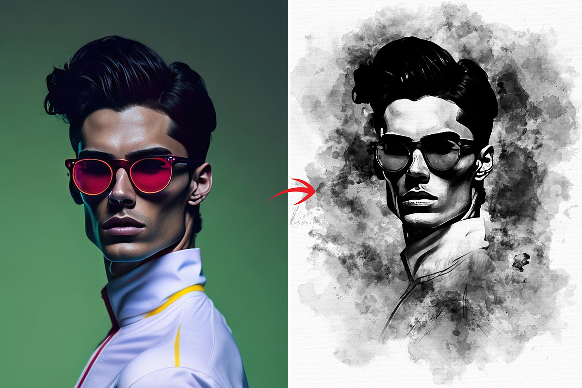 Portrait Painting Watercolor Photo, an Action Add-On by Photoshop Action (Photo 19 of 22)