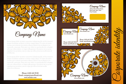 Corporate identity with floral gold