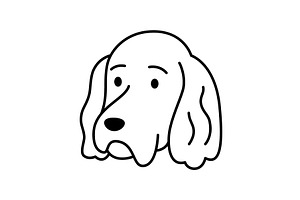Sad looking dog with long droopy, an Animal Illustration by GraphiShop