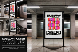 Subway Poster Mockup, a Product Mockup by Pitchlook.Studio