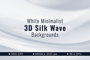 16 White Minimalist 3D Wave Textures