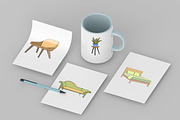 Furniture doodle illustrations set, an Outline Icon by Gulnarart (Thumbnail 4 of 8)