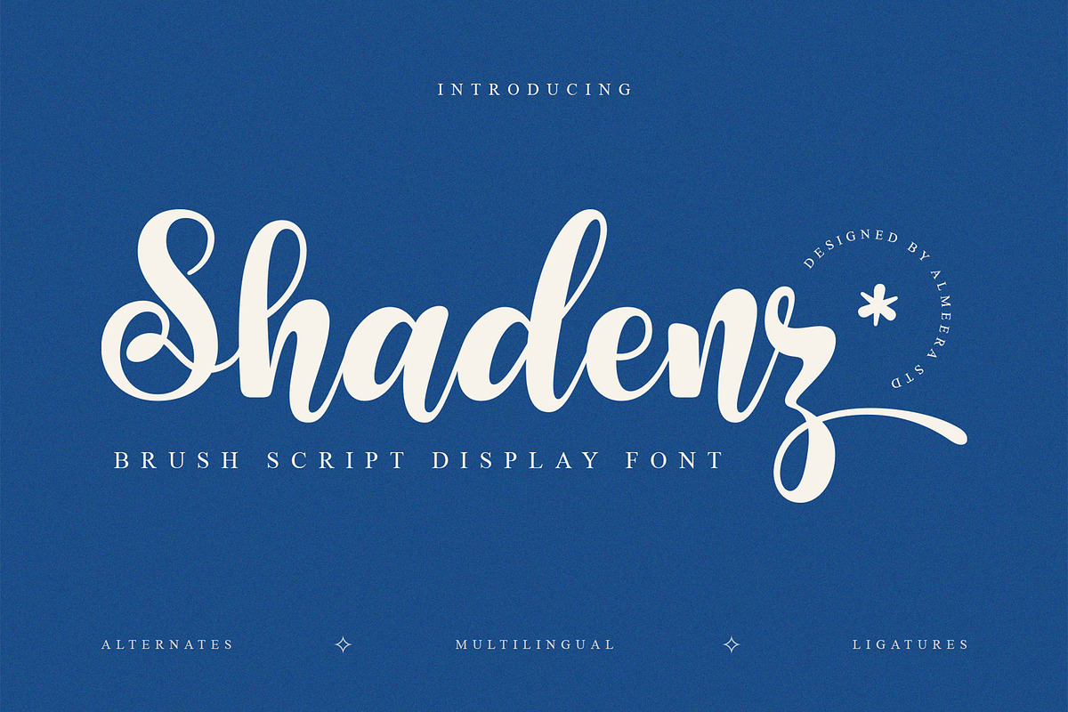 Shadenz - Script Display Font, a Script Font by Almeera Std (Photo 1 of 10)