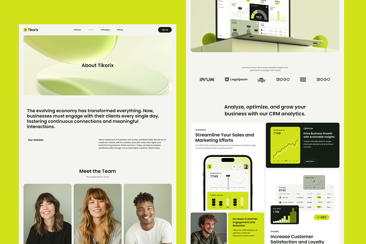 Tikorix. Website template, an UI Kit Template by Brandarnia (Photo 2 of 7)