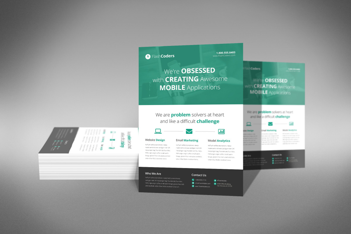 Flat Design Corporate Flyer, a Flyer Template by Creativenauts (Photo 2 of 4)