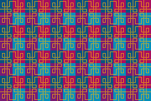 Geometric Retro Colorful Pattern, a Pattern Graphic by Mightyfire