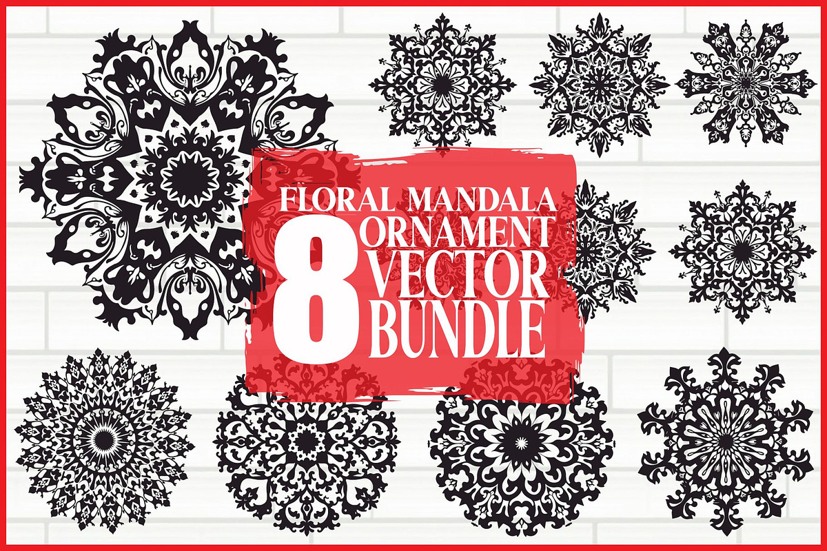 Decorative Mandala Vector Set, an Illustration by hafijul (Photo 1 of 9)