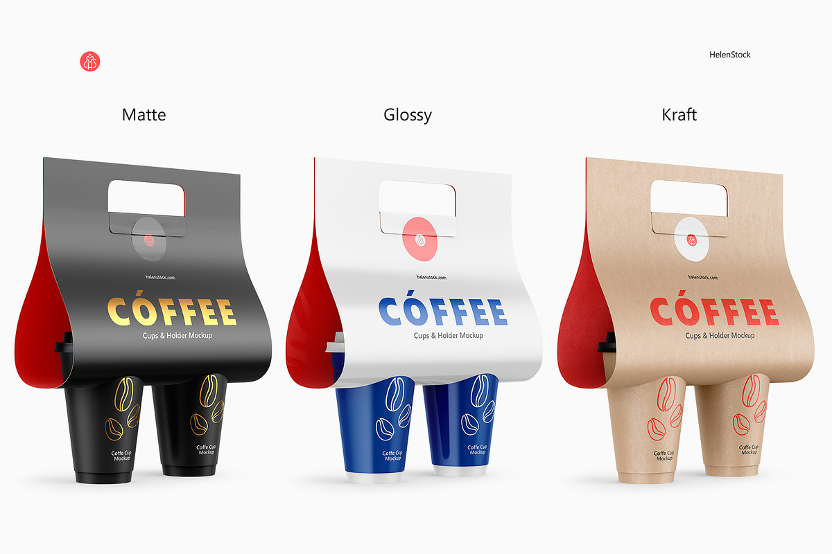 Coffee Cups and Holder Mockup, a Cups & Container Mockup by HelenStock (Photo 3 of 9)