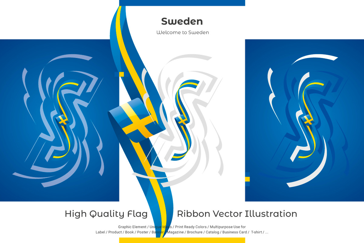 Sweden flag ribbon vector, a Templates & Theme by Simbos (Photo 2 of 9)