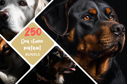 250 Dog studio portrait Bundle