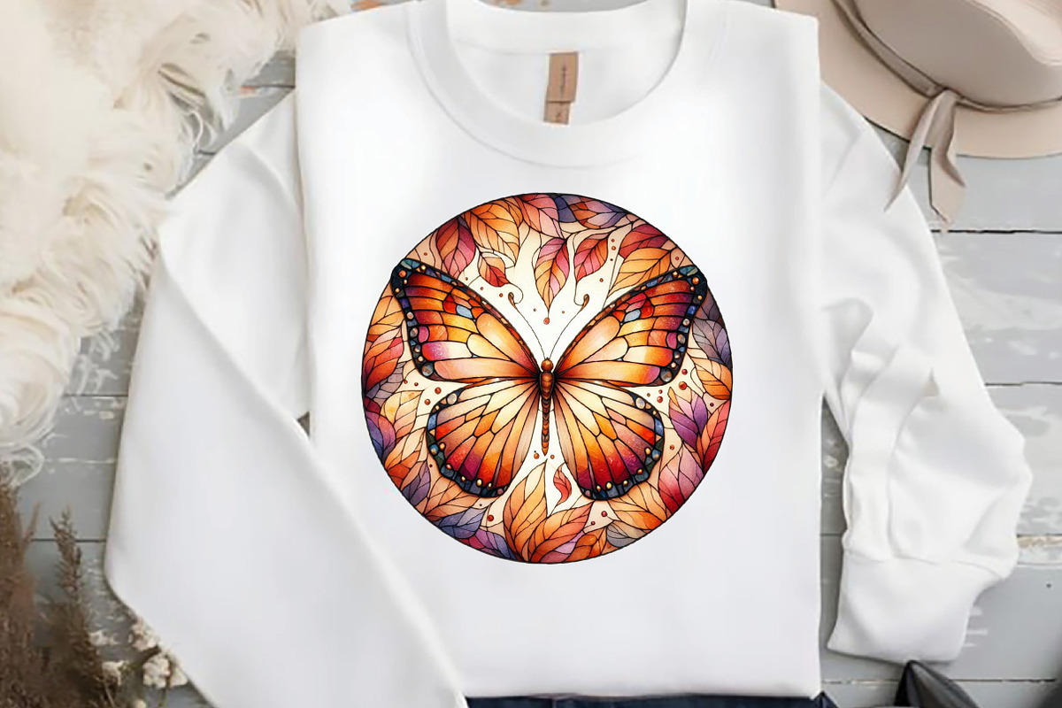 Round Butterfly Stained Glass, an Illustration by DreamCafeArt (Photo 4 of 5)