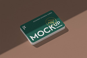 Rounded Business Cards Mockup Set