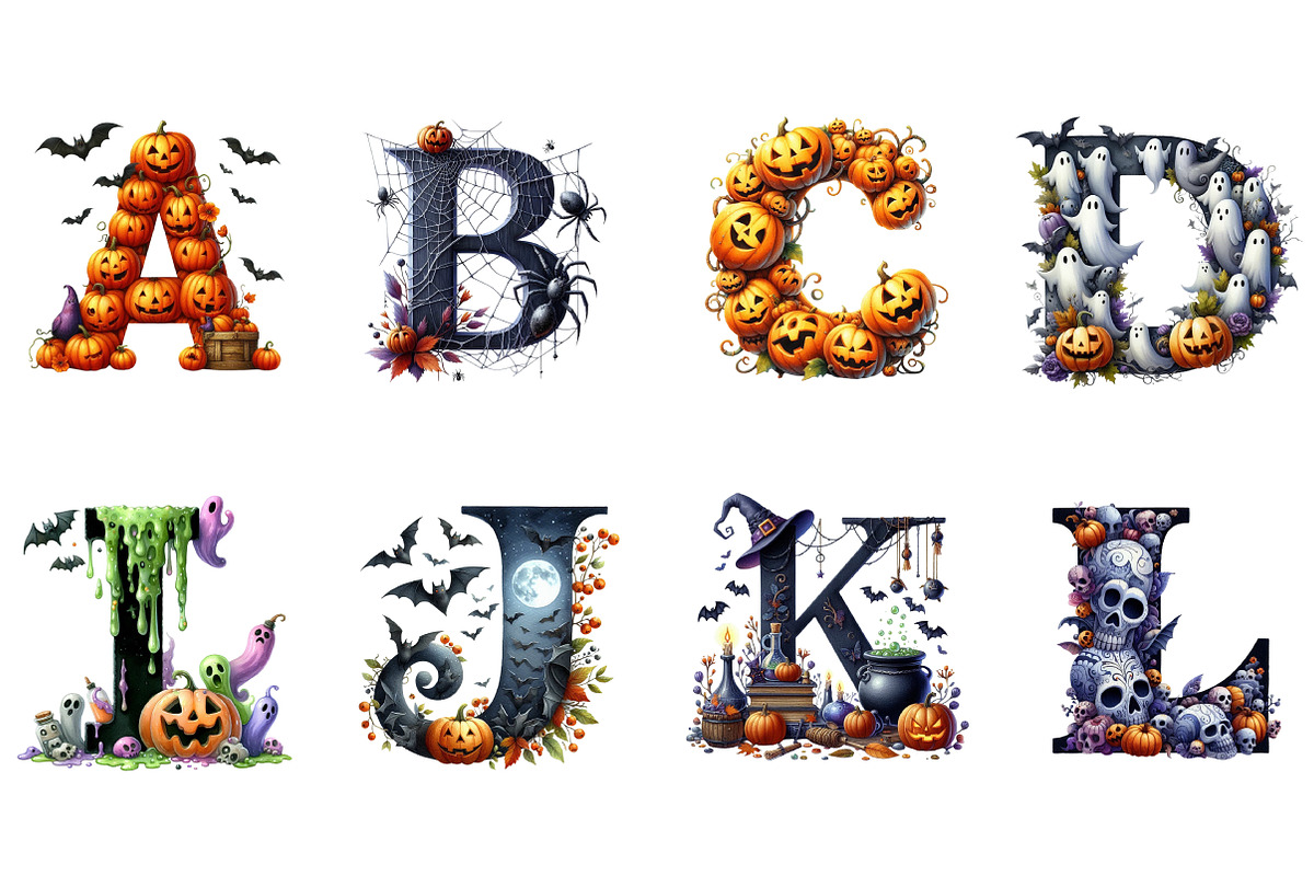Halloween Alphabet Sublimation, an Illustration by DreamArtGraphic (Photo 2 of 5)