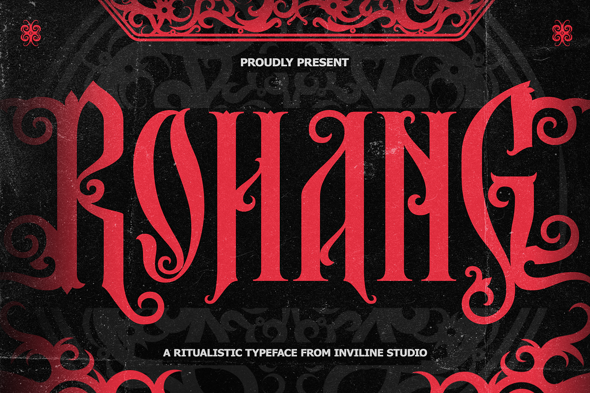 Rohang – Ritualistic Display Font, a Blackletter Font by Inviline.co (Photo 1 of 17)