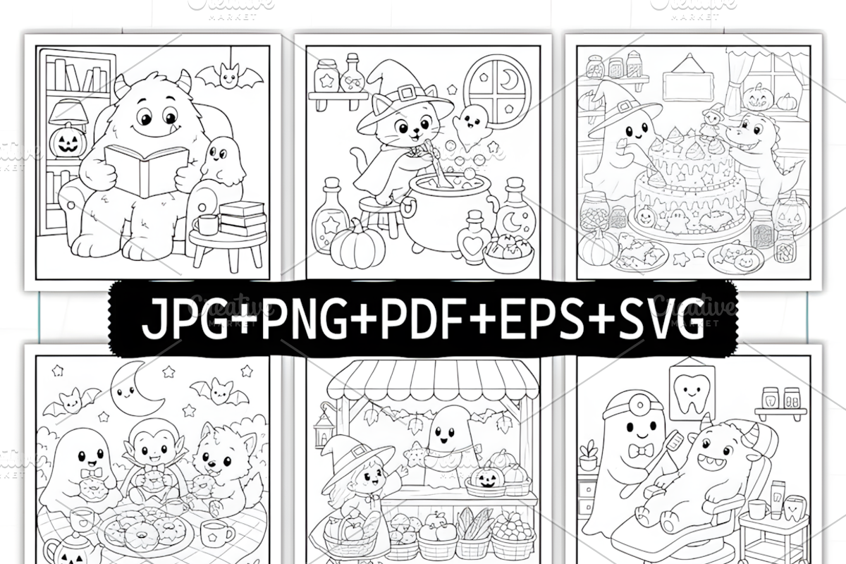 Cute Spooky Bold and Easy Coloring, a Seasonal Illustration by Coco Bloom (Photo 2 of 7)