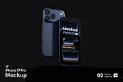 iPhone 17 Pro Mockup, an iPhone Mockup by Rielismee (Thumbnail 1 of 5)