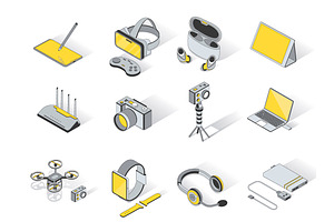 Devices And Gadgets Isometric Icons