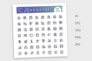 Industry Line Icons Set, an Outline Icon by Voysla's Shop (Thumbnail 4 of 4)