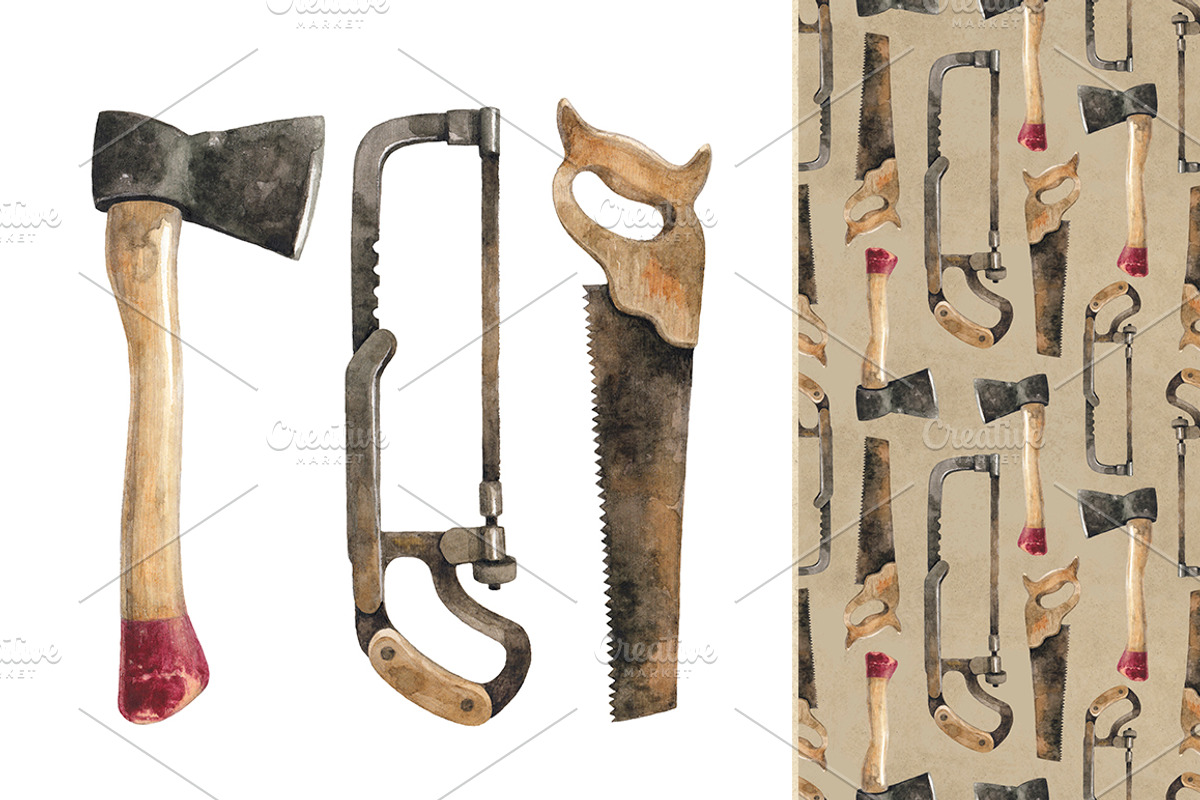 Old-fashioned lumberjack bundle, a Texture Illustration by Sundra (Photo 1 of 6)