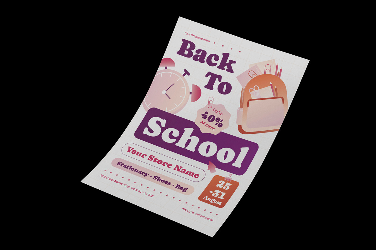 Modern Back to School Flyer preview 2
