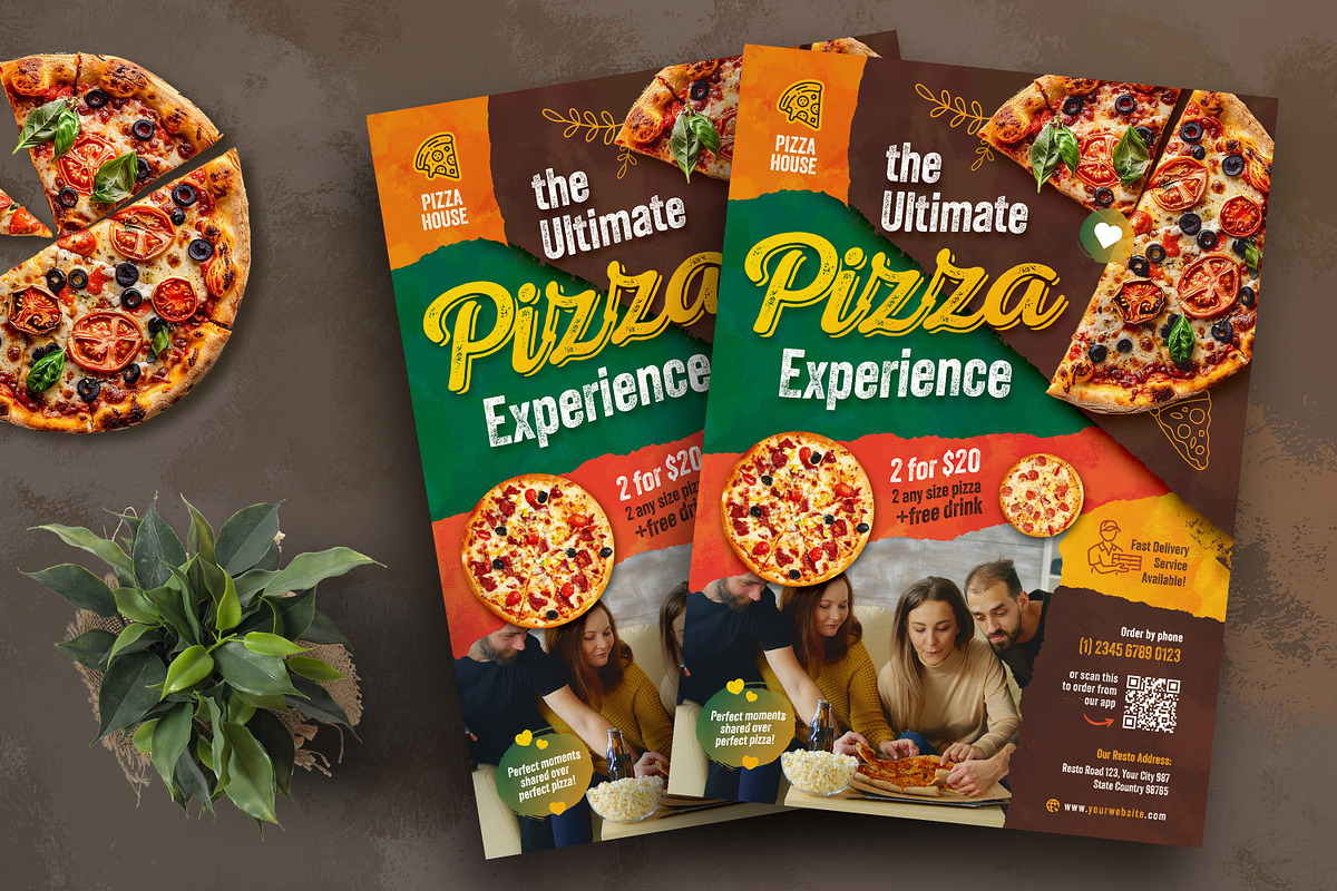 The Ultimate Pizza Experience Flyer, a Flyer Template by Boostock