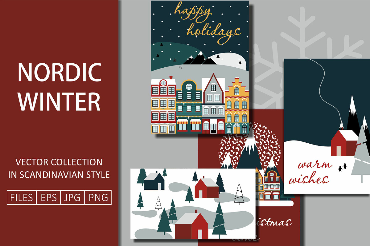 Nordic Winter Greeting Cards, an Animal Illustration by Part of the Art (Photo 1 of 5)