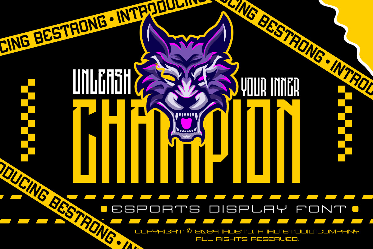Bestrong Esports Display Font, a Sans Serif Font by IHDSTD (Photo 3 of 5)