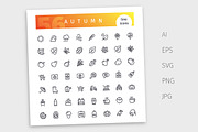 Autumn Line Icons Set, an Outline Icon by Voysla's Shop (Thumbnail 4 of 4)