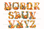 Pumpkin Alphabet Wedding Invitation, a Seasonal Illustration by GlamArtZhanna (Thumbnail 3 of 7)