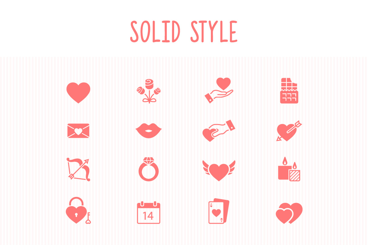 Set of 3 Styles Valentine Icons preview 4