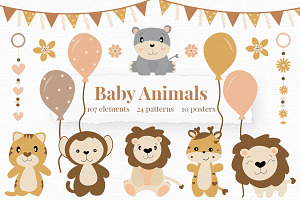Baby Animals Clipart & Patterns