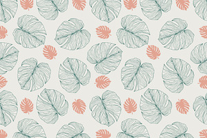 Seamless pattern tropical leaves