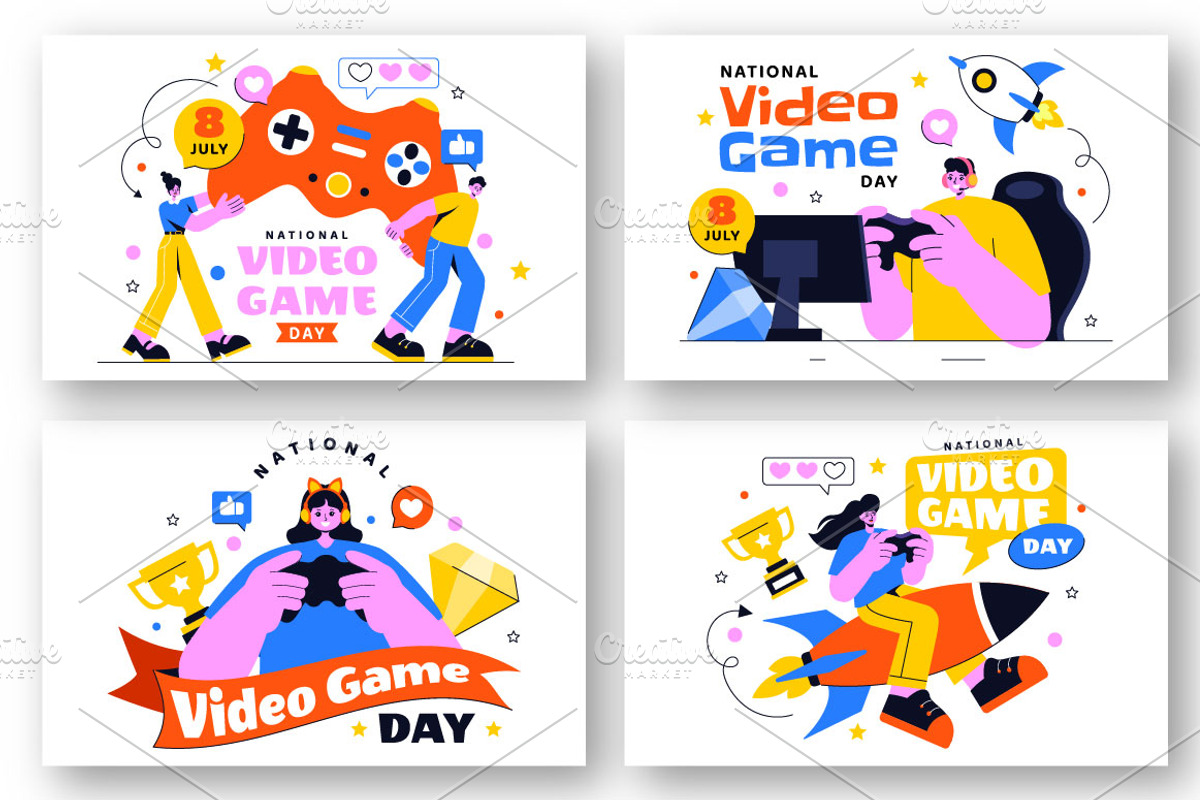 10 Video Game Day Illustration, a Sport Illustration by denayunebgt (Photo 3 of 4)