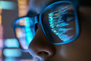 Close up view of a person's glasses, a Technology Photo by MistyDay