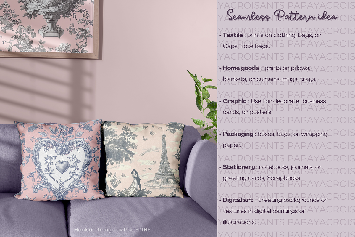 Valentine Toile Seamless pattern, a Pattern Graphic by STUDIO CHOTI (Photo 8 of 8)