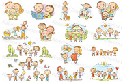 Happy doodle cartoon families bundle, an Illustration by Bubert Art (Thumbnail 2 of 3)