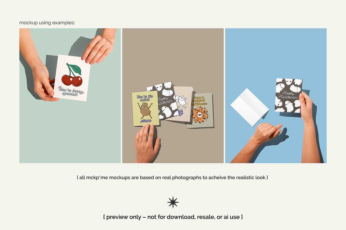US A2 greeting card mockup set, a Merchandise Mockup by MCKP*ME (Photo 3 of 7)